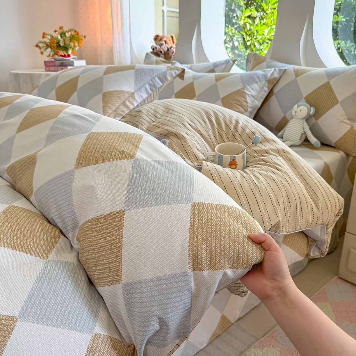 91家纺网 家纺一手货源 找家纺 壹贝家纺2025新款全棉四件套 瑞吉斯-黄