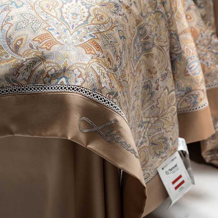 91家纺网 家纺一手货源 找家纺 丽笙被芯 2025新款A类兰精天丝欧式数码印花醋酸纤维夏被 奥罗拉