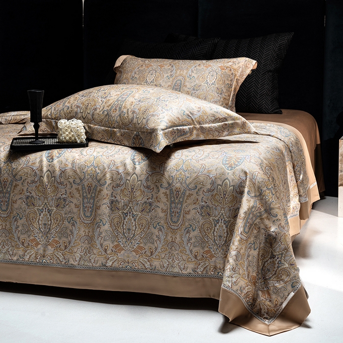 91家纺网 家纺一手货源 找家纺 丽笙被芯 2025新款A类兰精天丝欧式数码印花醋酸纤维夏被 奥罗拉