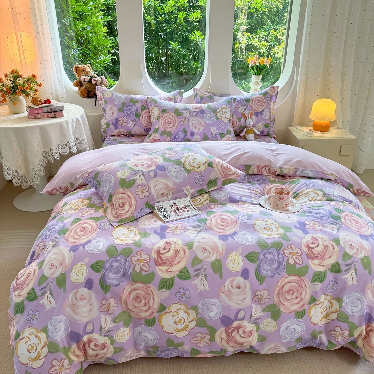 91家纺网 家纺一手货源 找家纺 壹贝家纺2025新款全棉四件套 国色天香