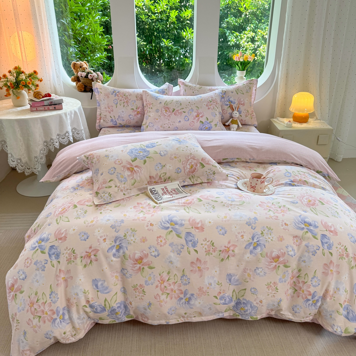 91家纺网 家纺一手货源 找家纺 壹贝家纺2025新款全棉四件套 浣溪沙