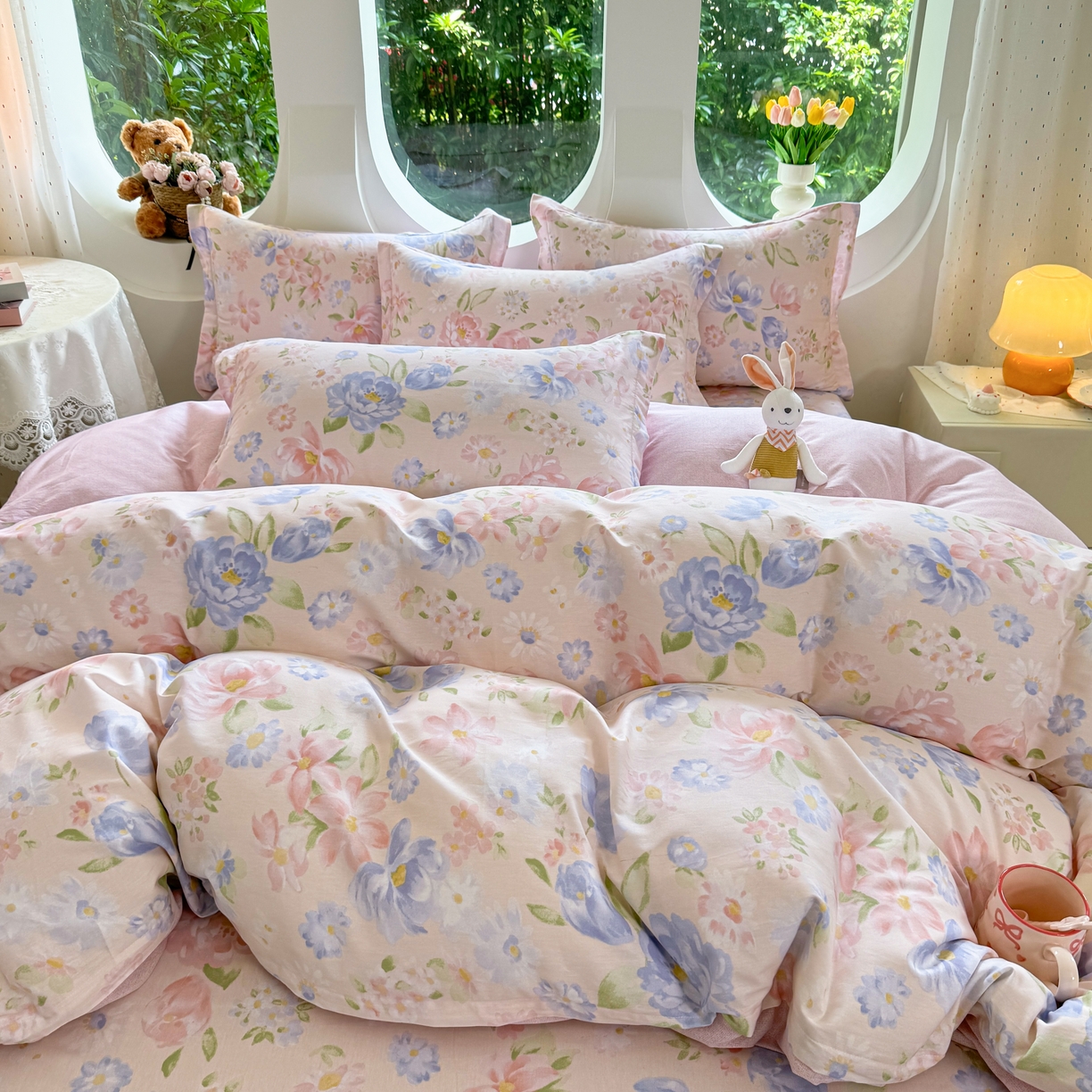 91家纺网 家纺一手货源 找家纺 壹贝家纺2025新款全棉四件套 浣溪沙