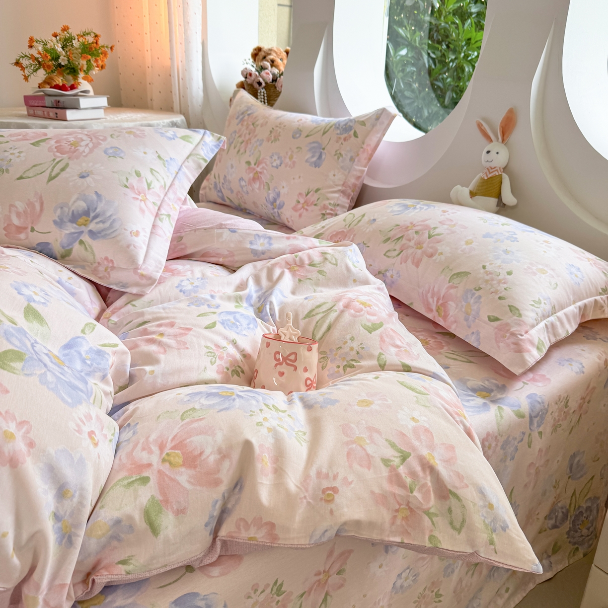 91家纺网 家纺一手货源 找家纺 壹贝家纺2025新款全棉四件套 浣溪沙