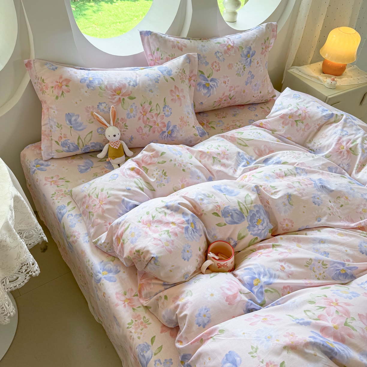 91家纺网 家纺一手货源 找家纺 壹贝家纺2025新款全棉四件套 浣溪沙