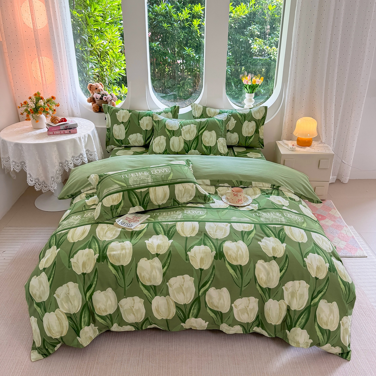 91家纺网 家纺一手货源 找家纺 壹贝家纺2025新款全棉四件套 铃兰物语