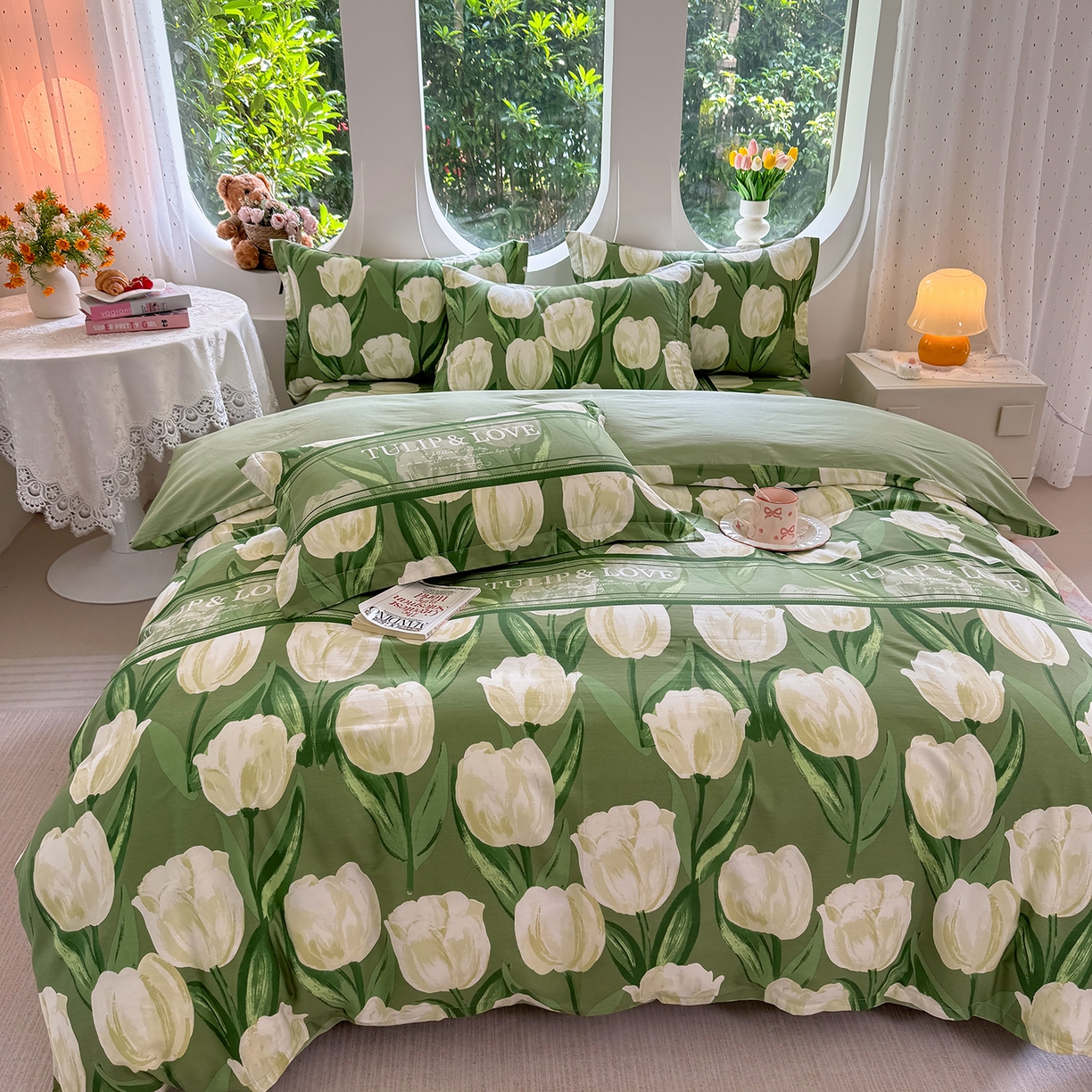 91家纺网 家纺一手货源 找家纺 壹贝家纺2025新款全棉四件套 铃兰物语