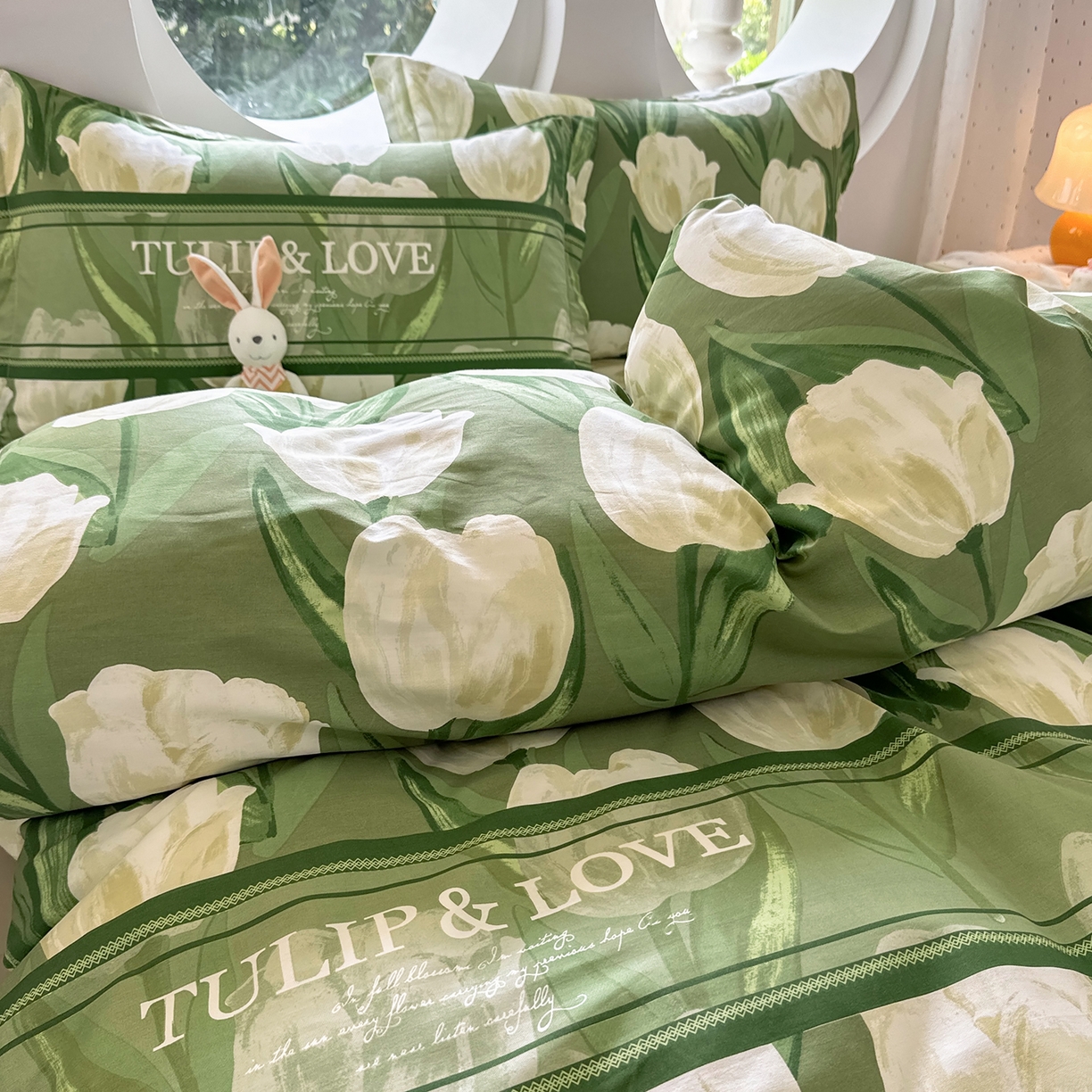 91家纺网 家纺一手货源 找家纺 壹贝家纺2025新款全棉四件套 铃兰物语