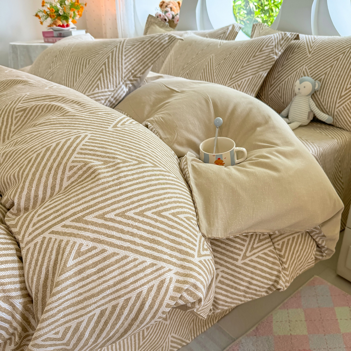 91家纺网 家纺一手货源 找家纺 壹贝家纺2025新款全棉四件套 卢卡斯