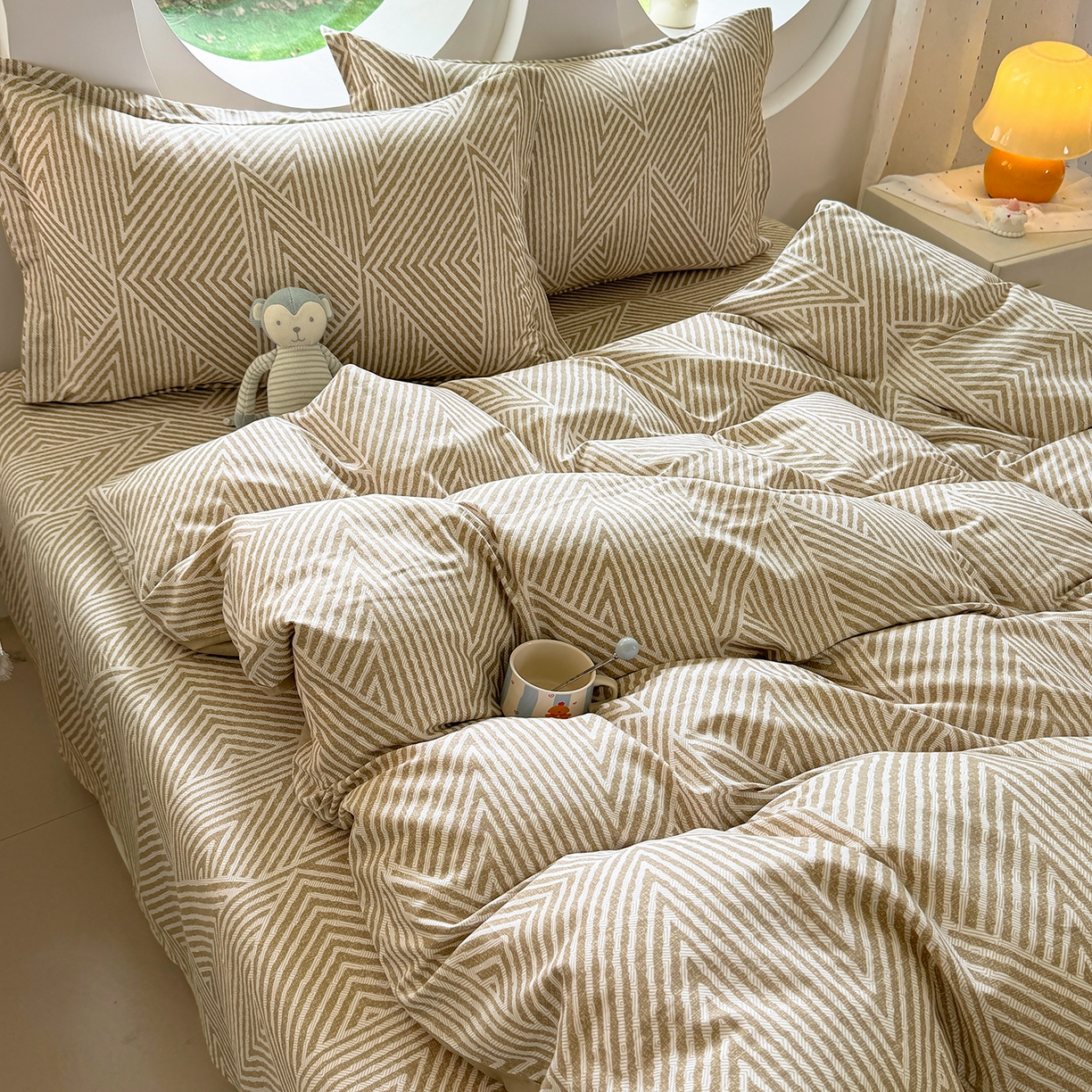 91家纺网 家纺一手货源 找家纺 壹贝家纺2025新款全棉四件套 卢卡斯