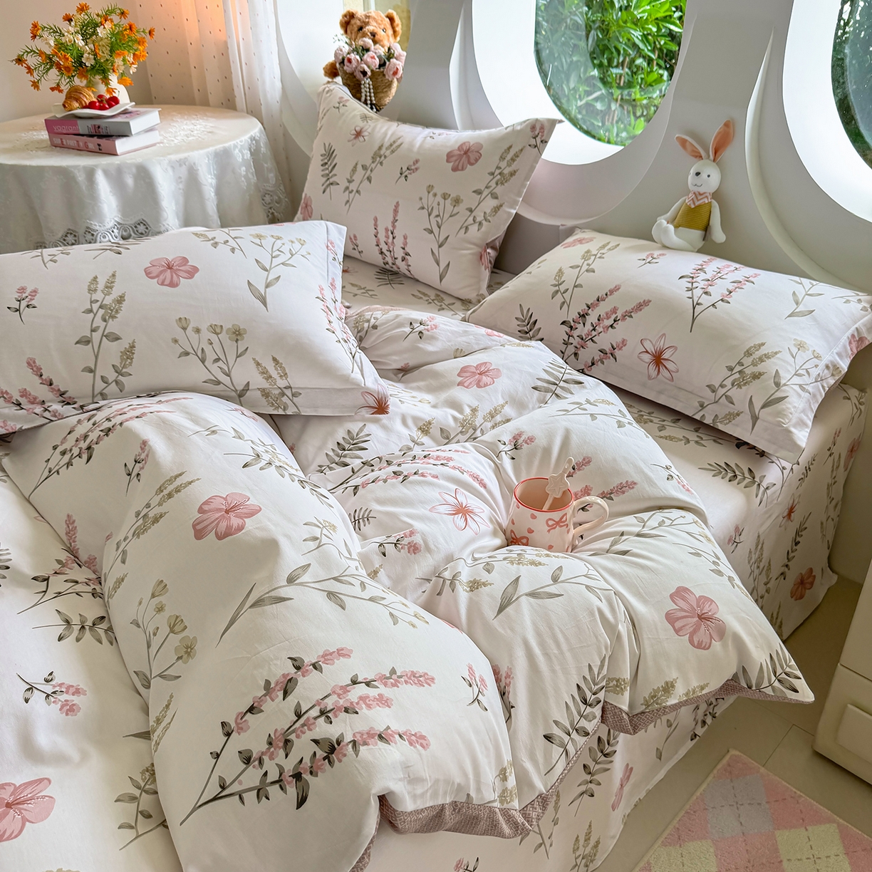 91家纺网 家纺一手货源 找家纺 壹贝家纺2025新款全棉四件套 陌上花开