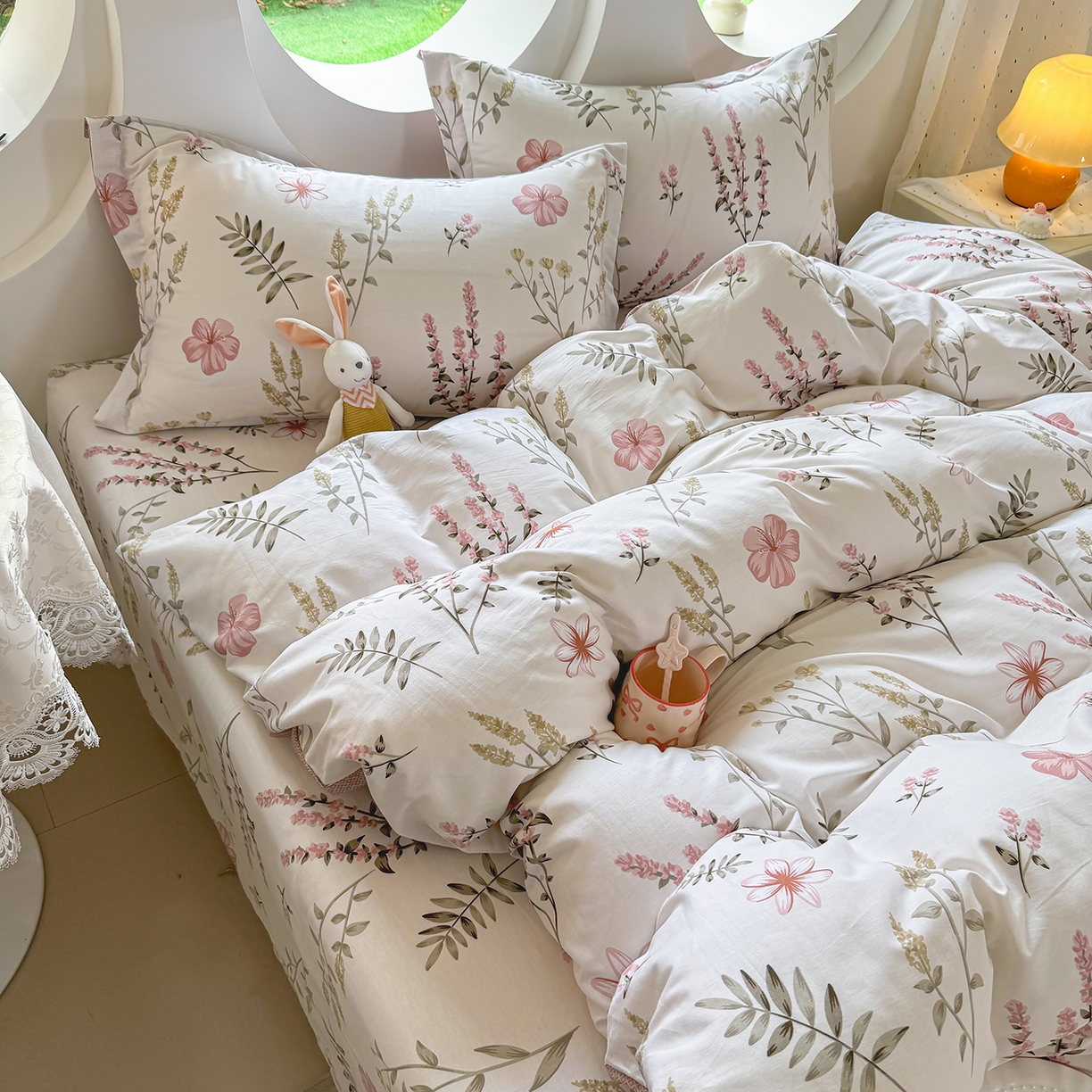 91家纺网 家纺一手货源 找家纺 壹贝家纺2025新款全棉四件套 陌上花开