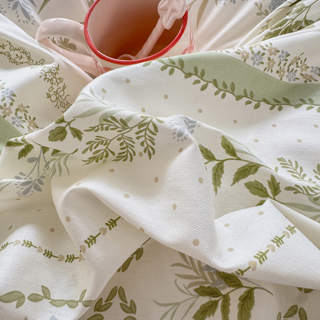 91家纺网 家纺一手货源 找家纺 壹贝家纺2025新款全棉四件套 沐雅清风