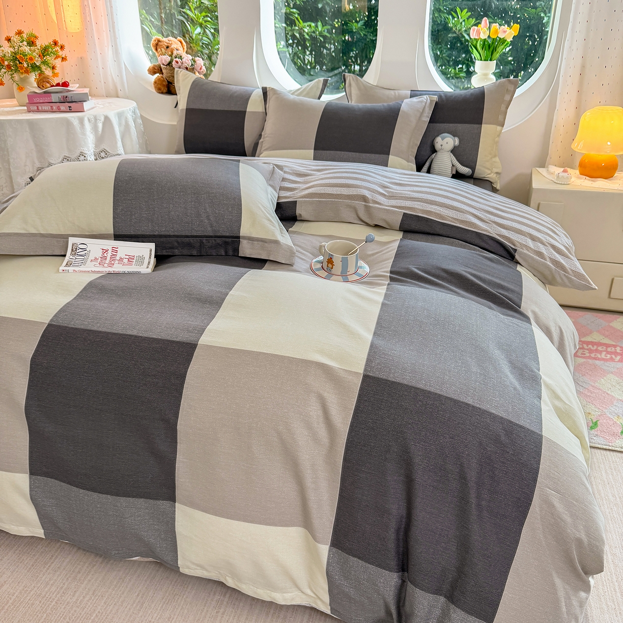 91家纺网 家纺一手货源 找家纺 壹贝家纺2025新款全棉四件套 南山南