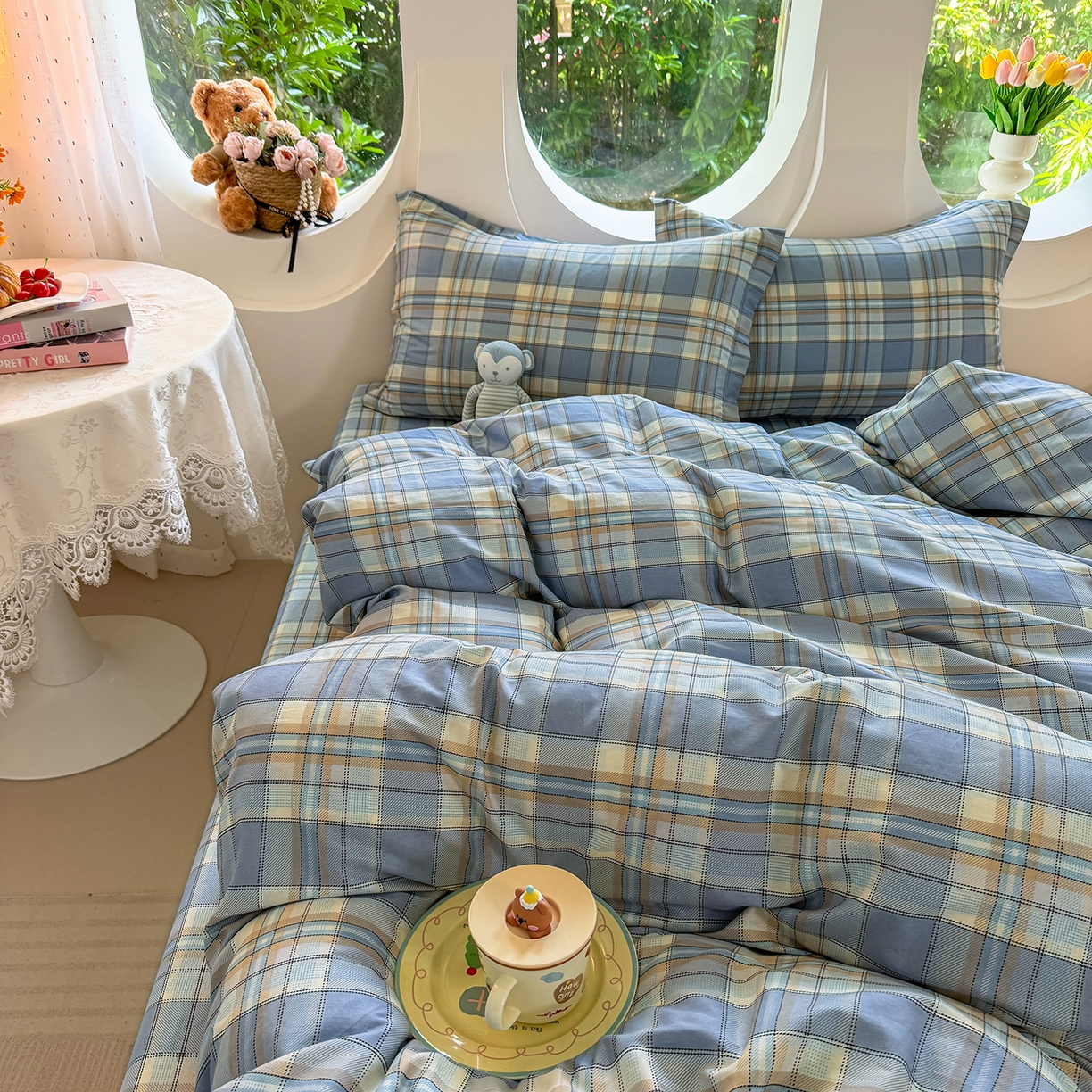 91家纺网 家纺一手货源 找家纺 壹贝家纺2025新款全棉四件套 品质生活-兰