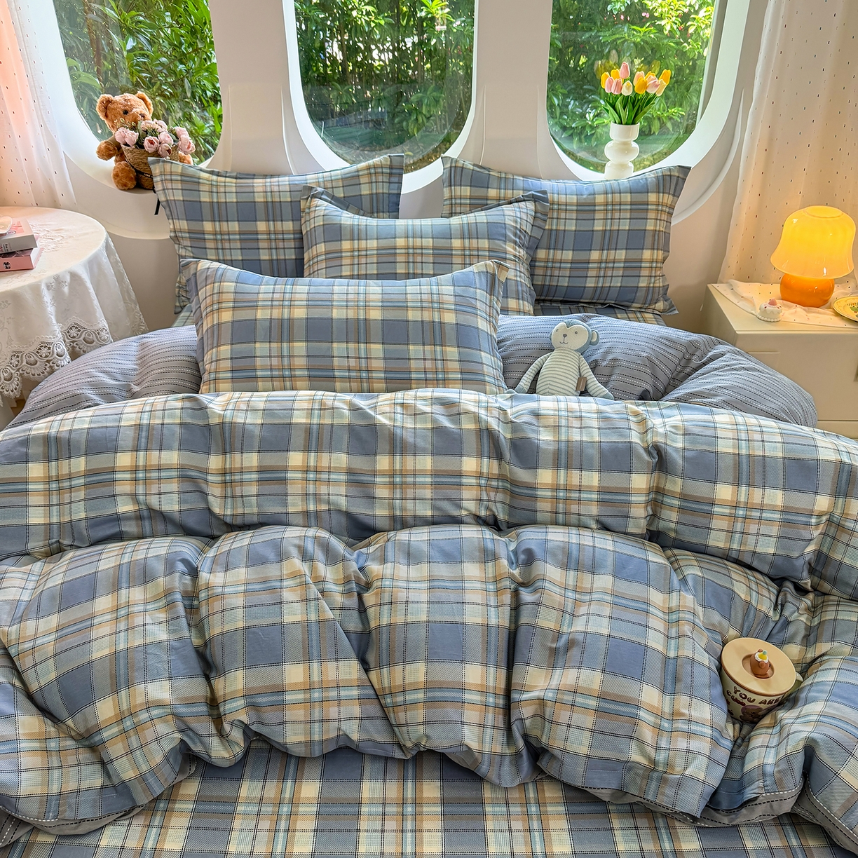 91家纺网 家纺一手货源 找家纺 壹贝家纺2025新款全棉四件套 品质生活-兰