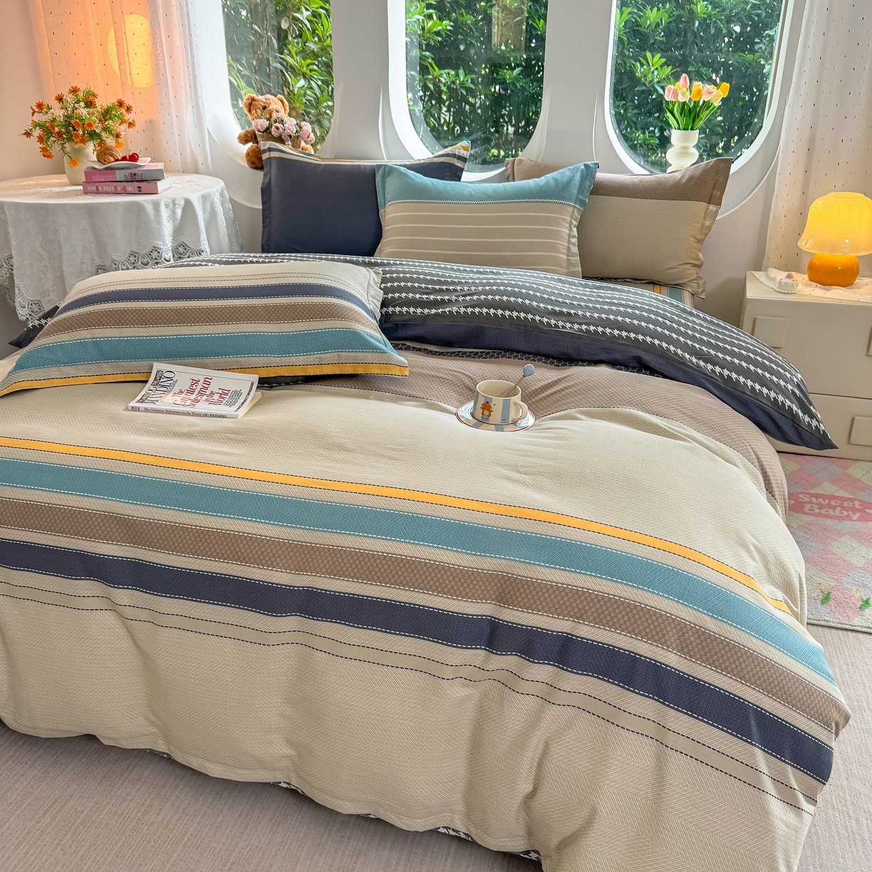 91家纺网 家纺一手货源 找家纺 壹贝家纺2025新款全棉四件套 如果爱