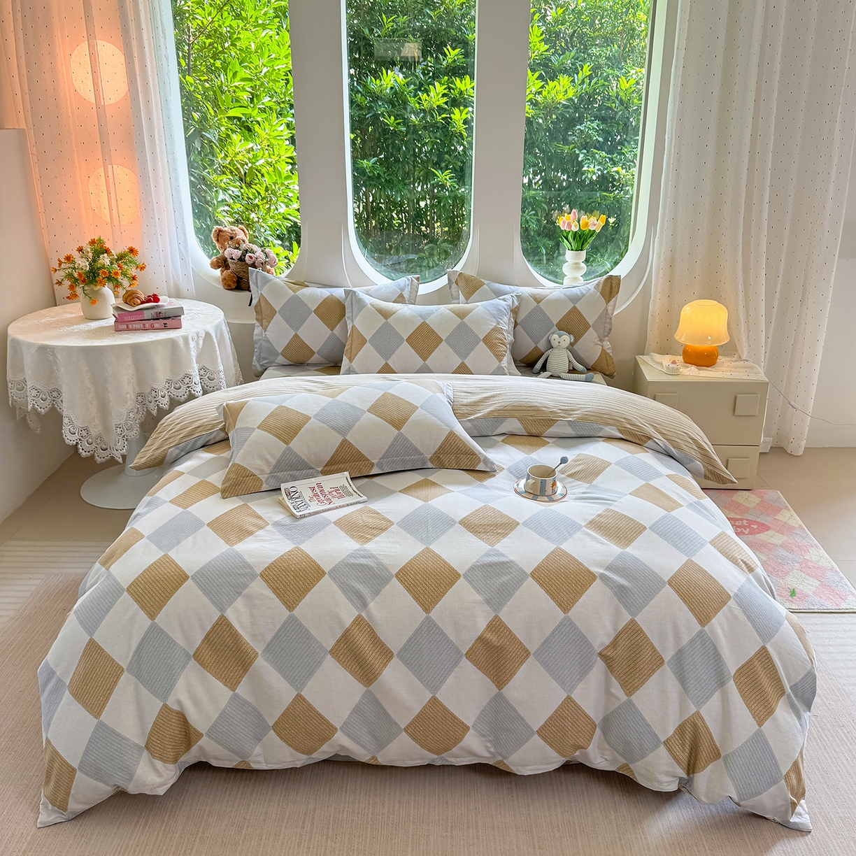 91家纺网 家纺一手货源 找家纺 壹贝家纺2025新款全棉四件套 瑞吉斯-黄