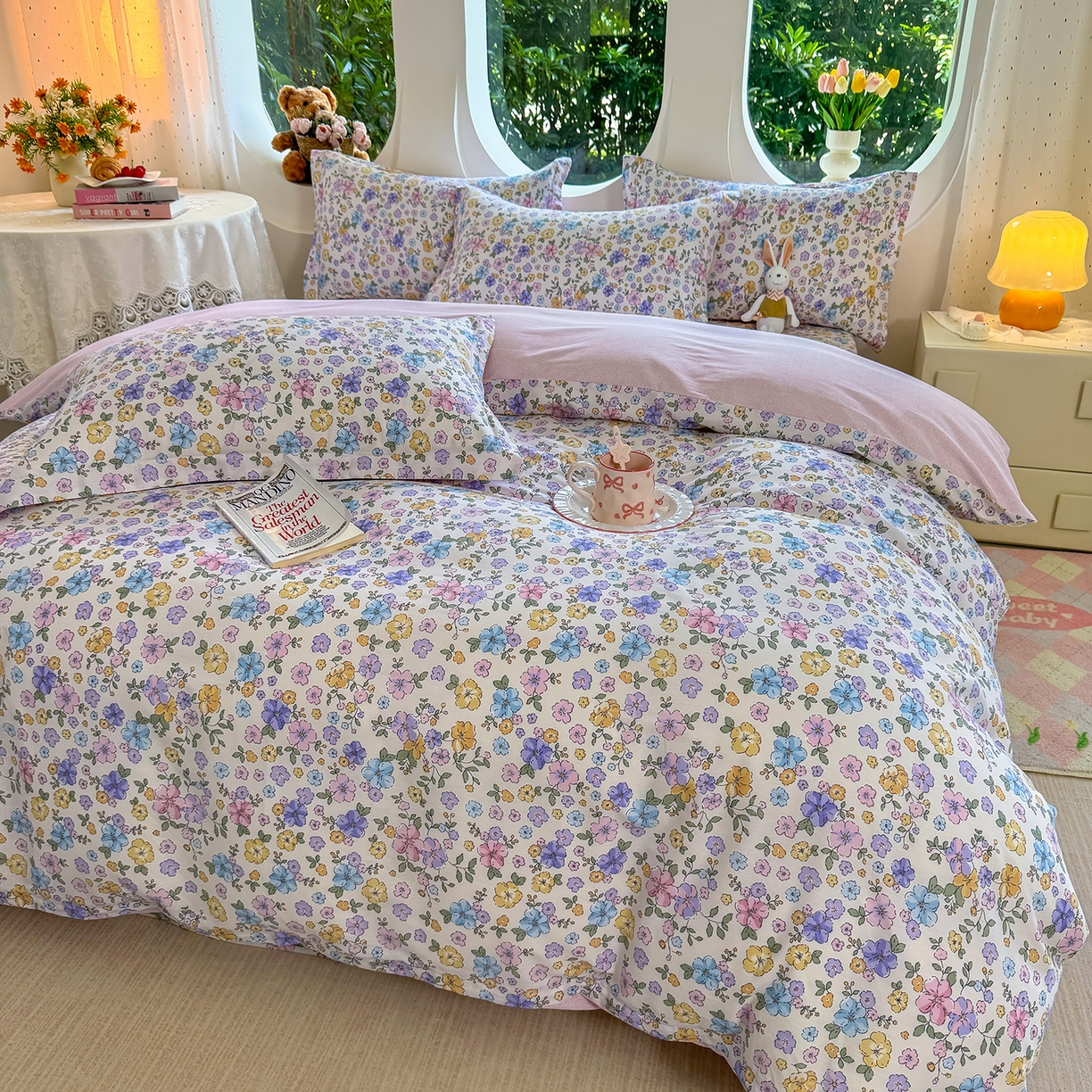 91家纺网 家纺一手货源 找家纺 壹贝家纺2025新款全棉四件套 小美满