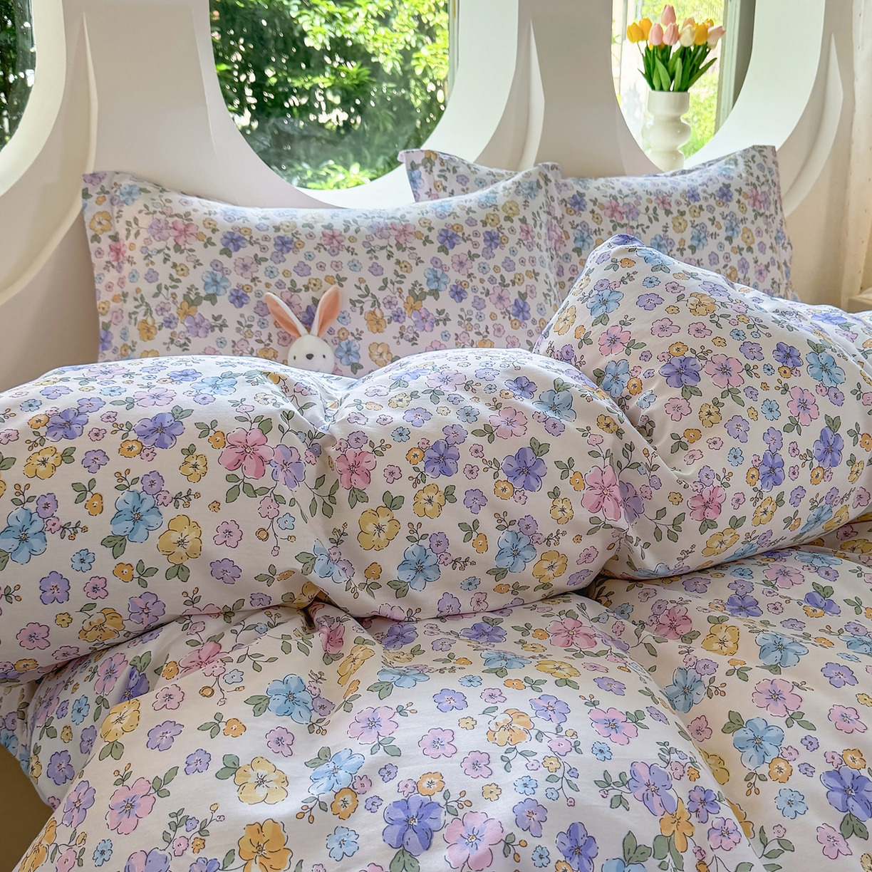 91家纺网 家纺一手货源 找家纺 壹贝家纺2025新款全棉四件套 小美满