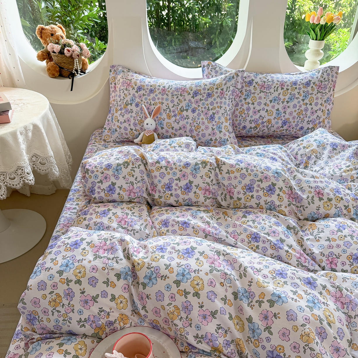 91家纺网 家纺一手货源 找家纺 壹贝家纺2025新款全棉四件套 小美满