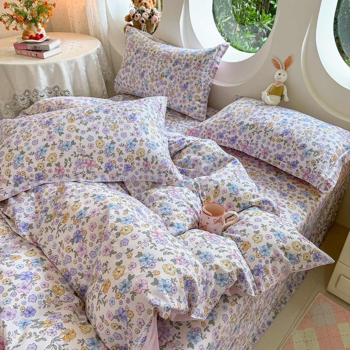 91家纺网 家纺一手货源 找家纺 壹贝家纺2025新款全棉四件套 小美满