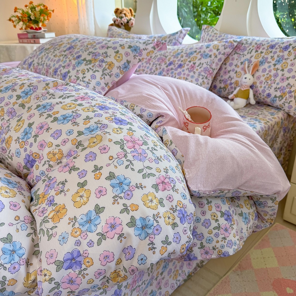 91家纺网 家纺一手货源 找家纺 壹贝家纺2025新款全棉四件套 小美满