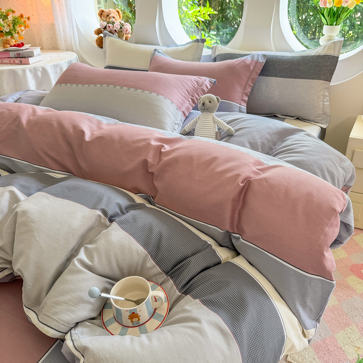 91家纺网 家纺一手货源 找家纺 壹贝家纺2025新款全棉四件套 致青春