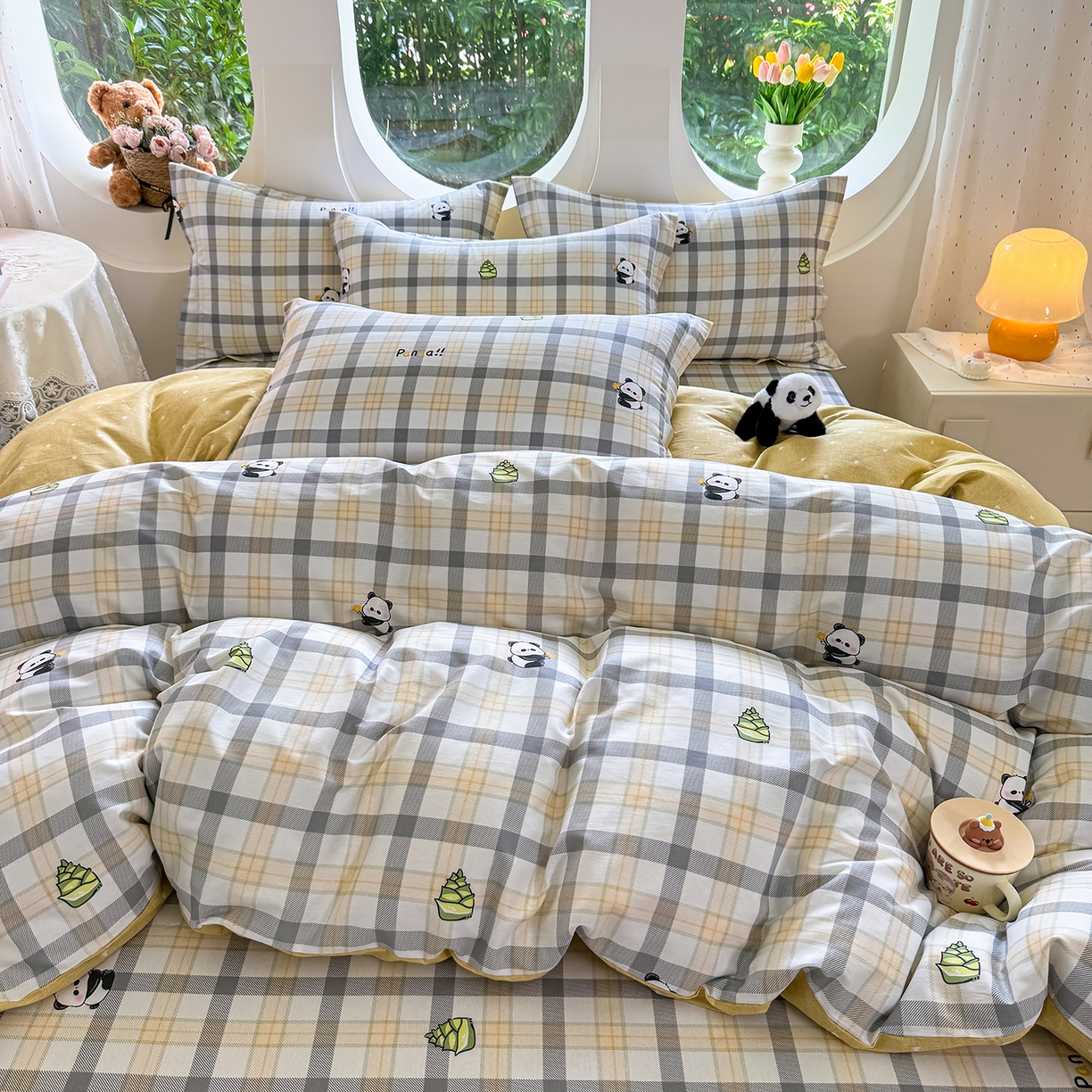 91家纺网 家纺一手货源 找家纺 壹贝家纺2025新款全棉四件套 竹林物语