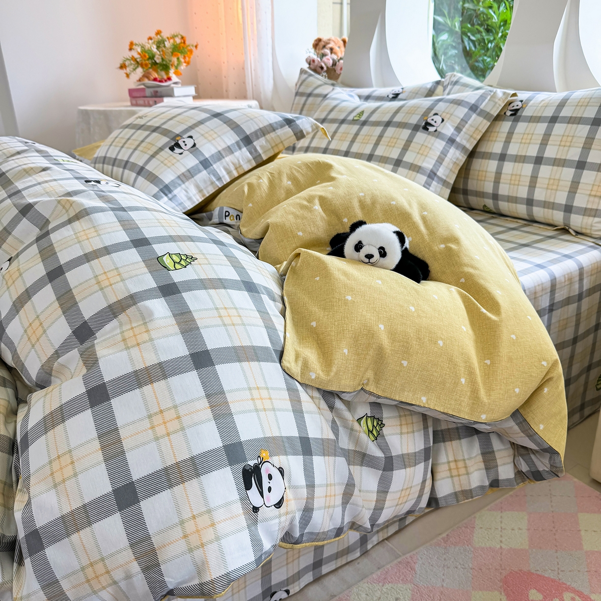 91家纺网 家纺一手货源 找家纺 壹贝家纺2025新款全棉四件套 竹林物语