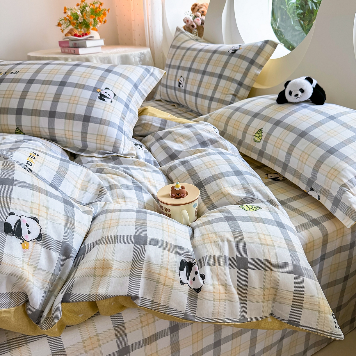 91家纺网 家纺一手货源 找家纺 壹贝家纺2025新款全棉四件套 竹林物语