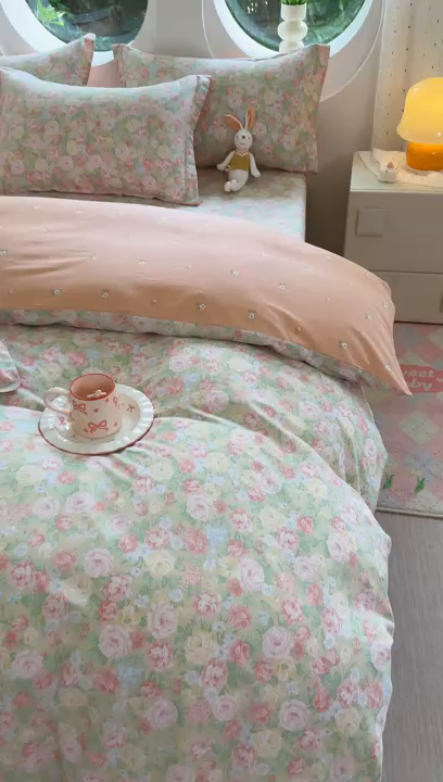 91家纺网 家纺一手货源 找家纺 （总）壹贝家纺2025新款全棉四件套(喷气工艺)(高品质)(花型持续更新)(接受各种预定尺寸)