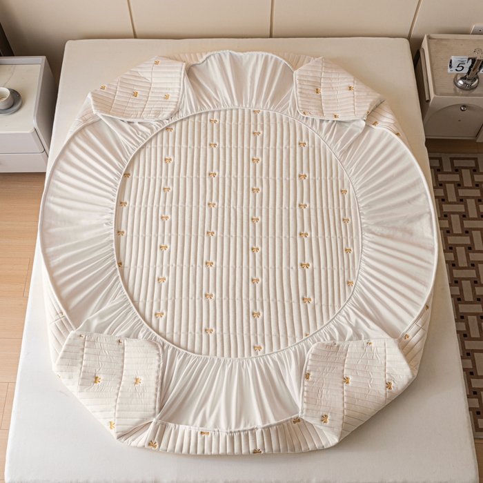 91家纺网 家纺一手货源 找家纺 （总）暖季家纺 2025新款A类亲肤面料夹棉绣花床笠-不防水款