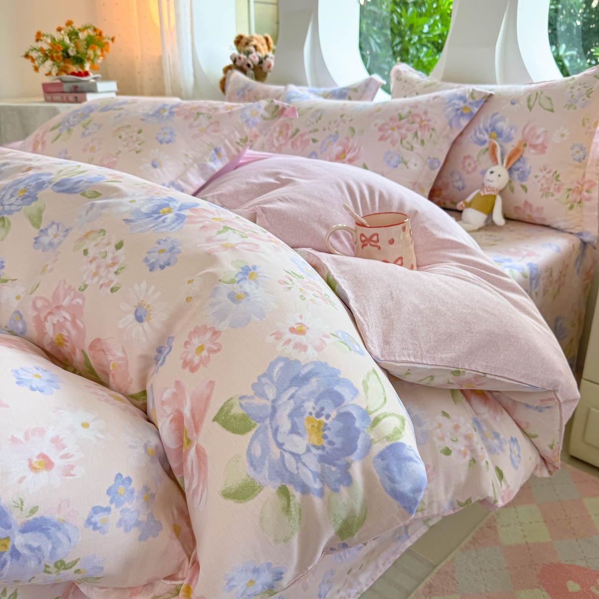 91家纺网 家纺一手货源 找家纺 （总）壹贝家纺2025新款全棉四件套(喷气工艺)(高品质)(花型持续更新)(接受各种预定尺寸)