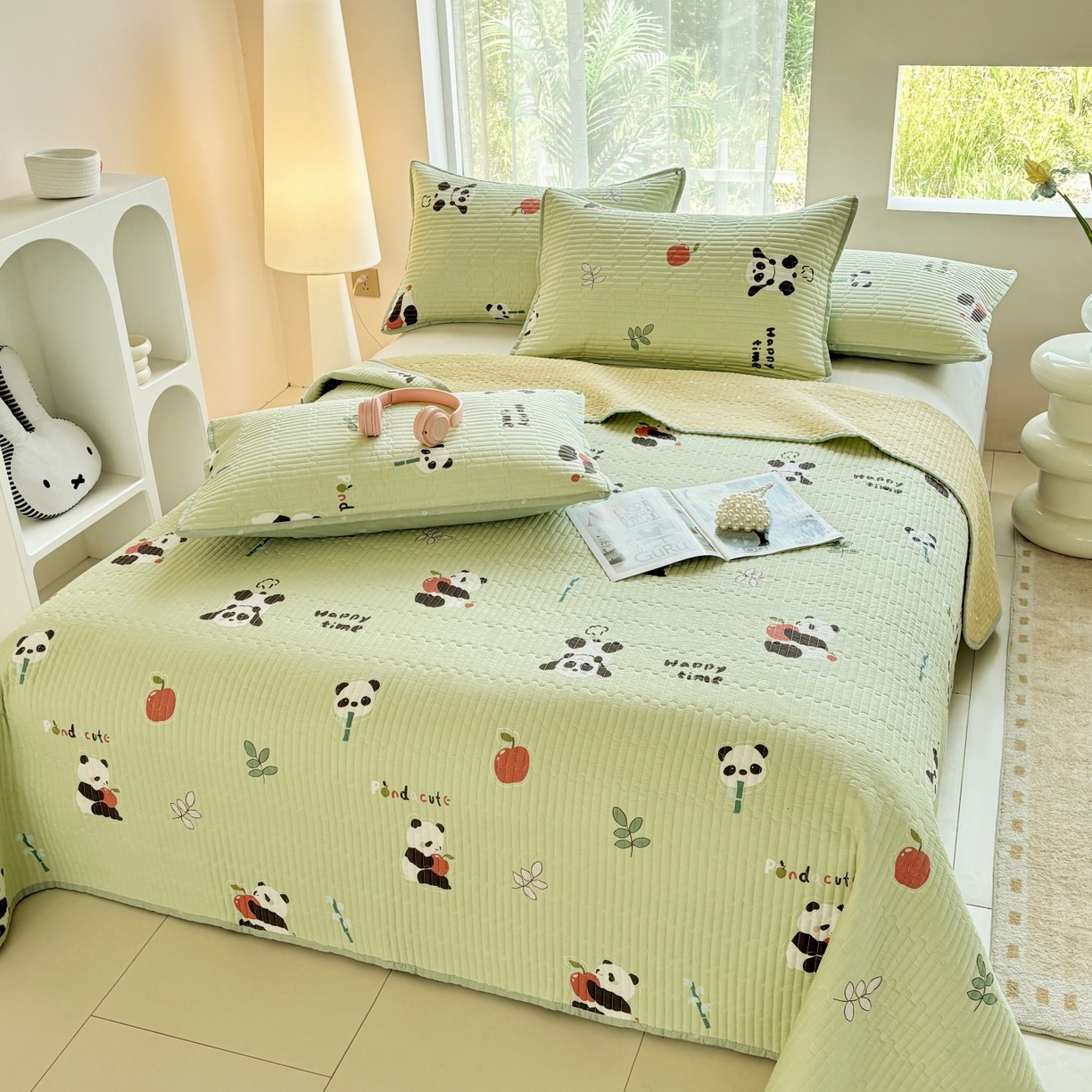 91家纺网 家纺一手货源 找家纺 （总）金艾草 2025新款双面纯棉高温水洗床盖三件套