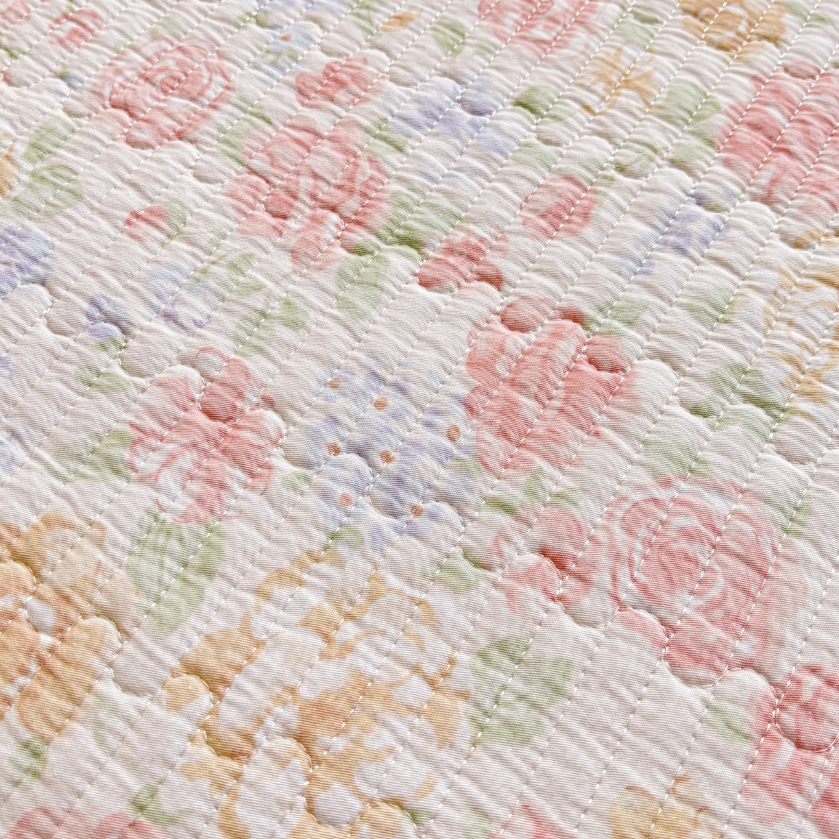 91家纺网 家纺一手货源 找家纺 金艾草 2025新款双面纯棉高温水洗床盖三件套 花恋