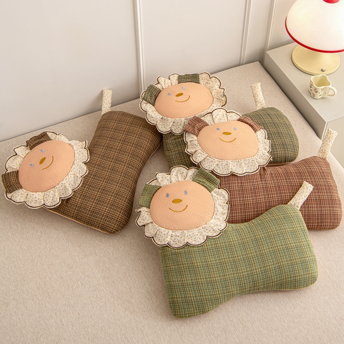 91家纺网 家纺一手货源 找家纺 （总）大熊枕芯 2025新款全棉纯棉萌趣狮子荞麦枕荞麦壳护颈枕枕头枕套