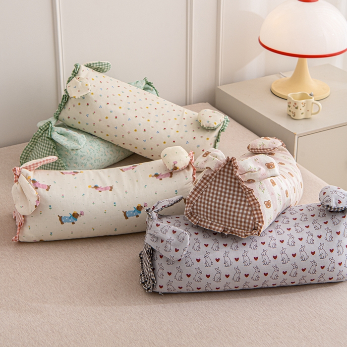 91家纺网 家纺一手货源 找家纺 大熊枕芯 2025新款全棉纯棉三角兔子荞麦枕全荞麦壳颈椎枕午睡护颈枕头枕芯 组合图仅供参考 50x15x15cm/只