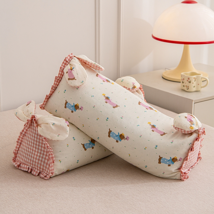 大熊枕芯 2025新款全棉纯棉三角兔子荞麦枕全荞麦壳颈椎枕午睡护颈枕头枕芯 三角兔-腊肠狗 50x15x15cm/只