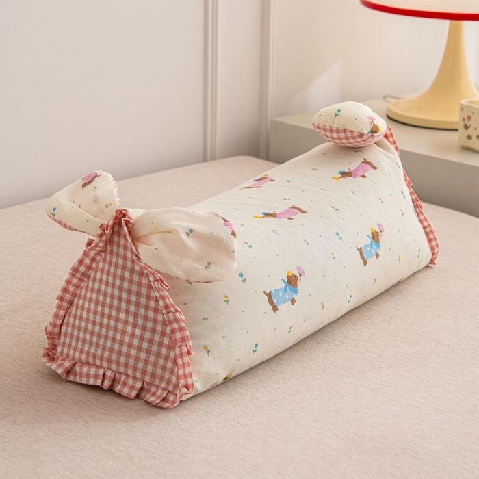 91家纺网 家纺一手货源 找家纺 大熊枕芯 2025新款全棉纯棉三角兔子荞麦枕全荞麦壳颈椎枕午睡护颈枕头枕芯 三角兔-腊肠狗 50x15x15cm/只