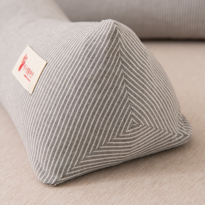 91家纺网 家纺一手货源 找家纺 大熊枕芯 2025新款全棉纯棉精梳棉全荞麦壳颈椎枕成人腰靠枕午睡枕头枕芯 精梳棉三角荞麦枕-灰 40x15x8cm/对