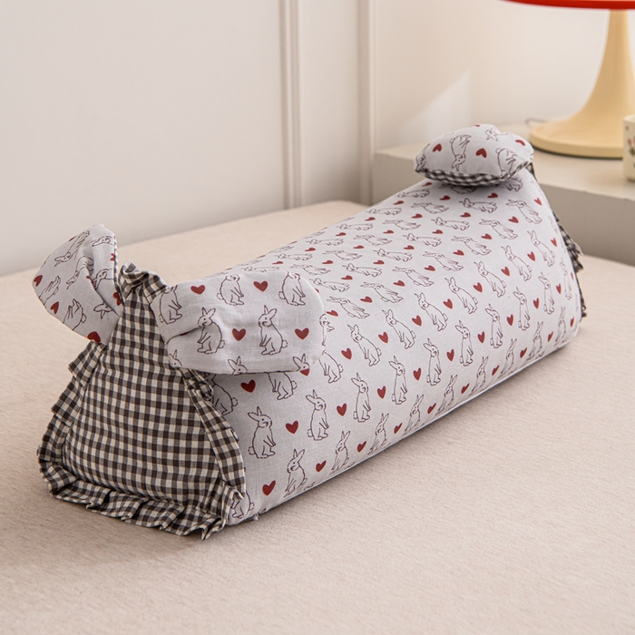 91家纺网 家纺一手货源 找家纺 大熊枕芯 2025新款全棉纯棉三角兔子荞麦枕全荞麦壳颈椎枕午睡护颈枕头枕芯 三角兔-爱心兔 50x15x15cm/对