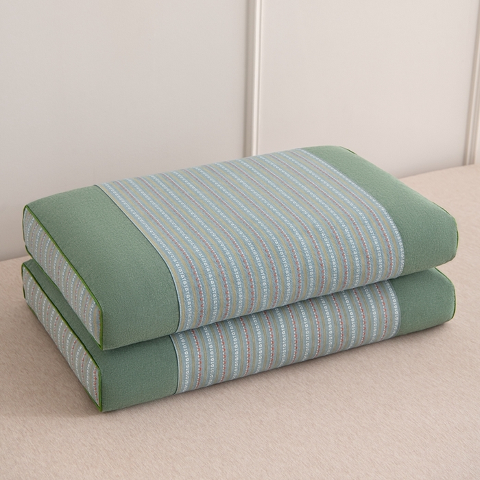 91家纺网 家纺一手货源 找家纺 大熊枕芯 2025新款全棉纯棉3d宫廷荞麦枕全荞麦壳枕头枕芯 3d宫廷荞麦枕-深蓝 35x55cm/只