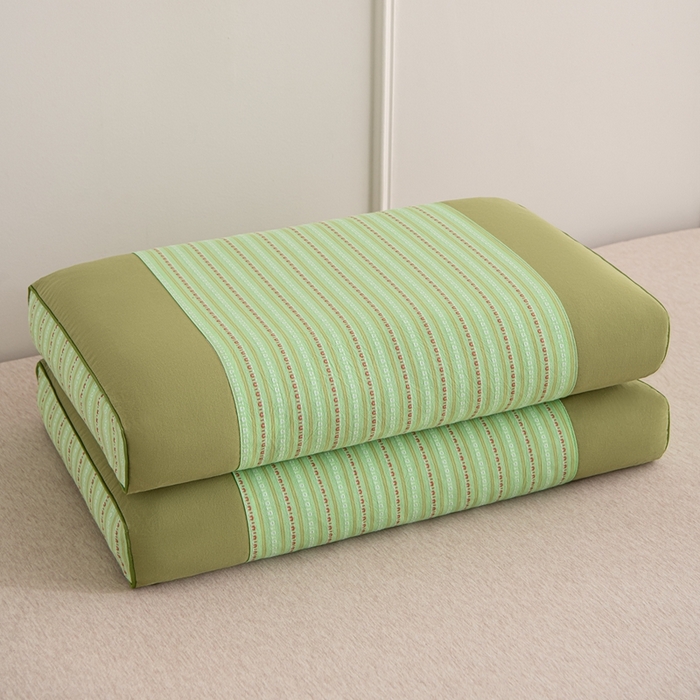 91家纺网 家纺一手货源 找家纺 大熊枕芯 2025新款全棉纯棉3d宫廷荞麦枕全荞麦壳枕头枕芯 3d宫廷荞麦枕-翠绿 35x55cm/对