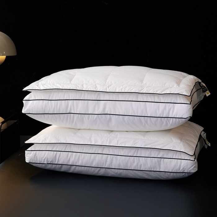 91家纺网 家纺一手货源 找家纺 御眠纺 2025新款七星级酒店护颈椎羽绒枕分区养生羽绒枕 伯爵养生羽绒枕48*74