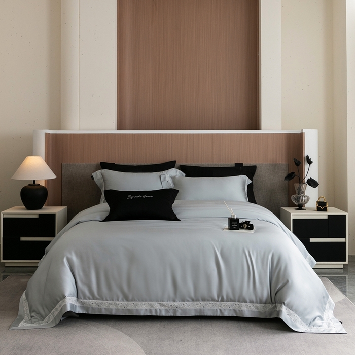 91家纺网 家纺一手货源 找家纺 （总）馨蕊家居 2025春夏新品LF兰精天丝四件套-森蔓