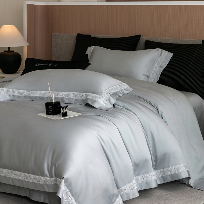 91家纺网 家纺一手货源 找家纺 （总）馨蕊家居 2025春夏新品LF兰精天丝四件套-森蔓