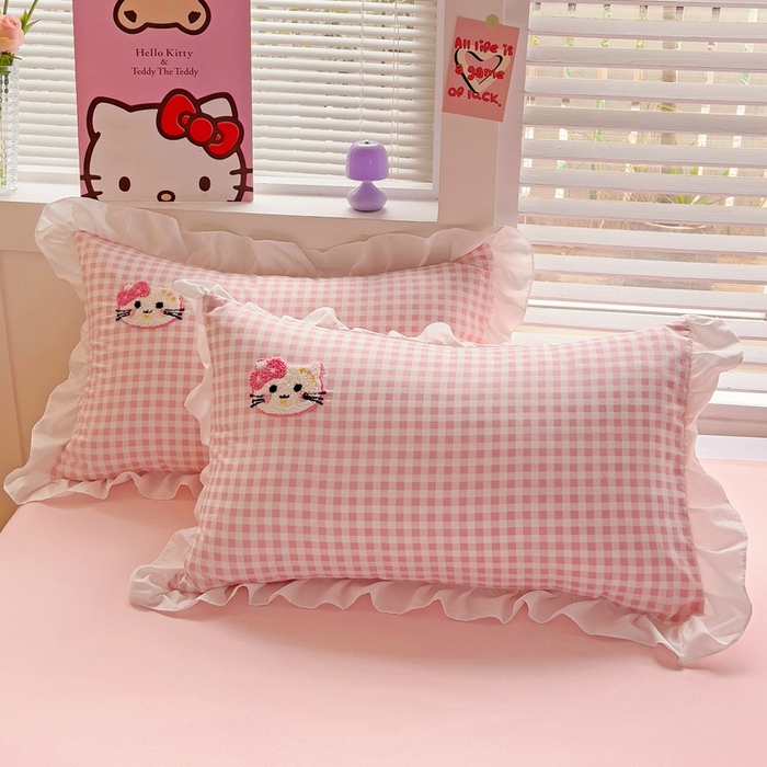 91家纺网 家纺一手货源 找家纺 （总）雨菲家纺 2025新款学生季水洗棉毛巾绣花枕套