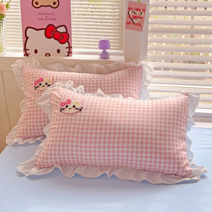 91家纺网 家纺一手货源 找家纺 （总）雨菲家纺 2025新款学生季水洗棉毛巾绣花枕套