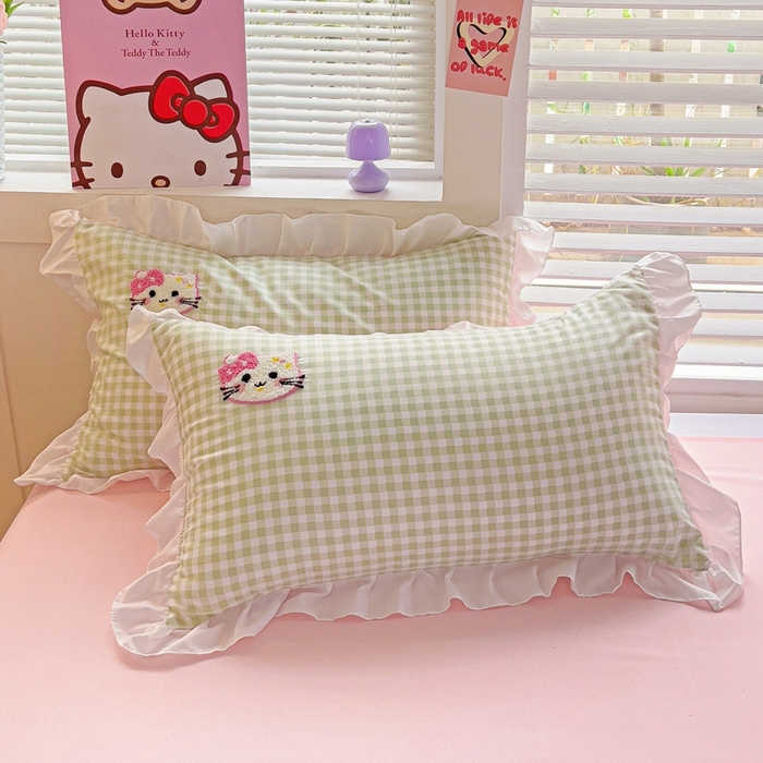 91家纺网 家纺一手货源 找家纺 （总）雨菲家纺 2025新款学生季水洗棉毛巾绣花枕套