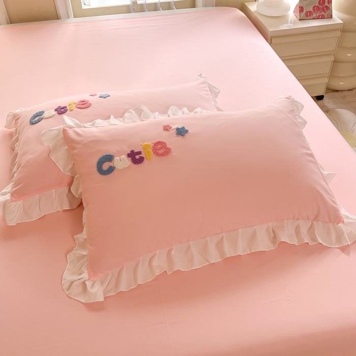 91家纺网 家纺一手货源 找家纺 （总）雨菲家纺 2025新款学生季水洗棉毛巾绣花枕套